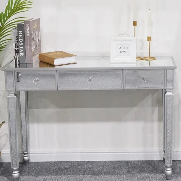 Mirror Table Dressing Table Console Table with Three Drawers for Bedroom