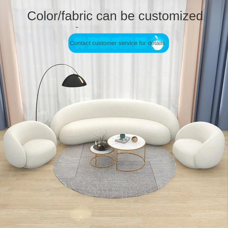 Nordic Reception Sofa Simple Modern Living Room Small Apartment Creative Circular Arc Sofa Net Celebrity Furniture Couch