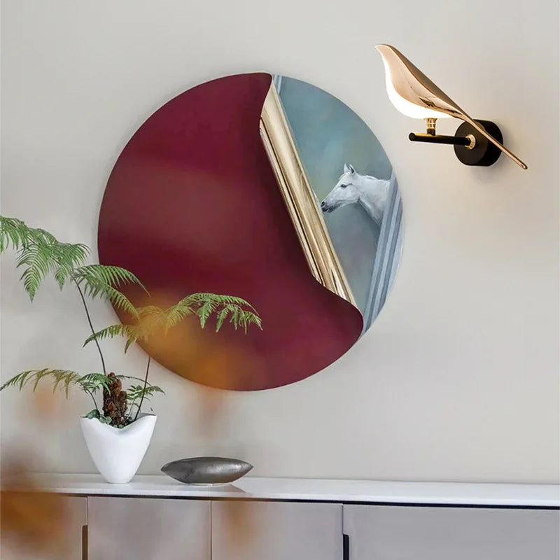 Creative LED Wall Lights Aluminum Alloy Magpie Bird Wall Sconces Home Indoor Bedside Lights Living Room Bedroom Decor Wall Lamps