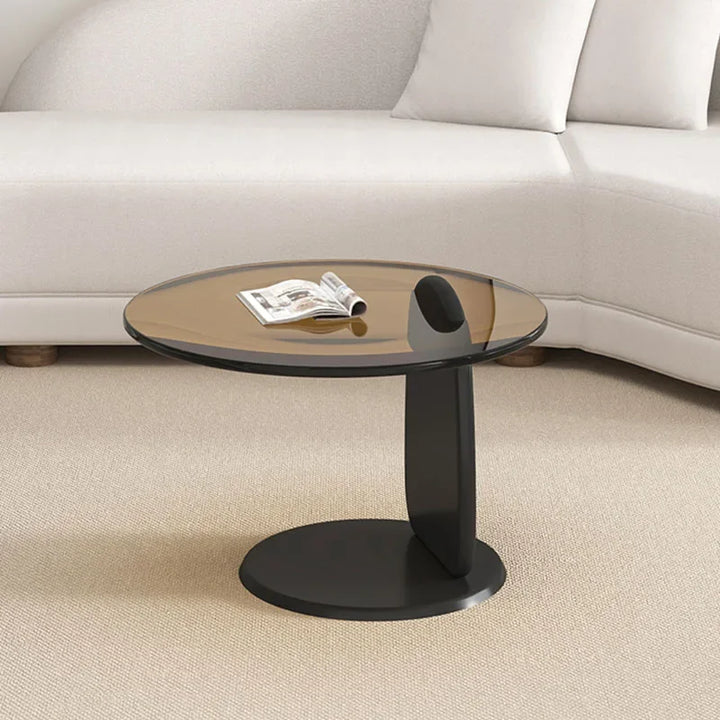 Glass Clear Coffee Table Modern Round Transparent Low Small Nordic Side Table Minimalist Hotel Mesa Auxiliar Furniture For Home