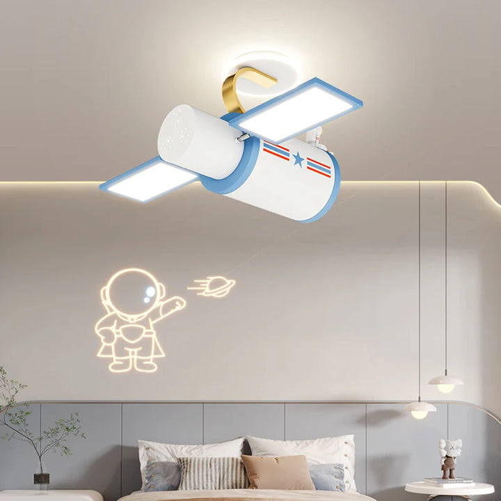 Modern Spacecraft Astronaut Led Ceiling Lamp Indoor Lighting For Kids Bedroom Child Nursery Home Decor Cartoon Boys Light