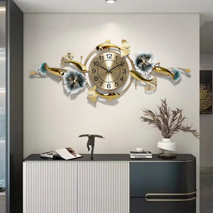 Large Wall Clock Living Room Silent Wall Clocks Nordic Creative Wall Watches For Hallway Luxury Metal Clock Home Decoration