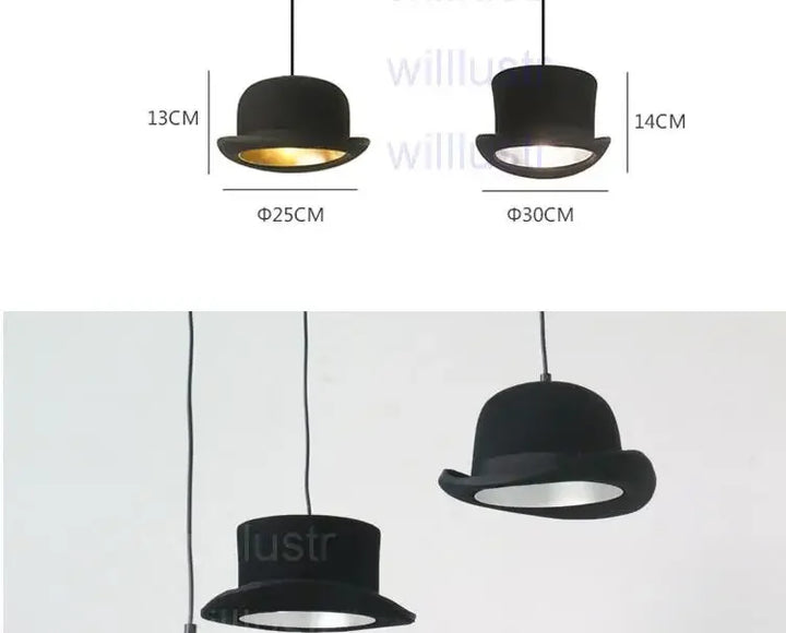 Handmade Wool Felt Hat Pendant Lamp Aluminum Suspension Light JEEVES AND WOOSTER Cap Hanging Ceiling Chandelier Hotel Cafe Shop