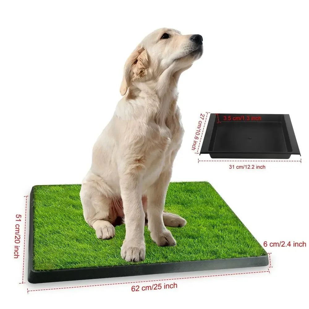 Pet Toilet Litter Box Pad Potty  3 Layer Training Synthetic Grass Mesh Tray for Dogs Indoor Outdoor Use