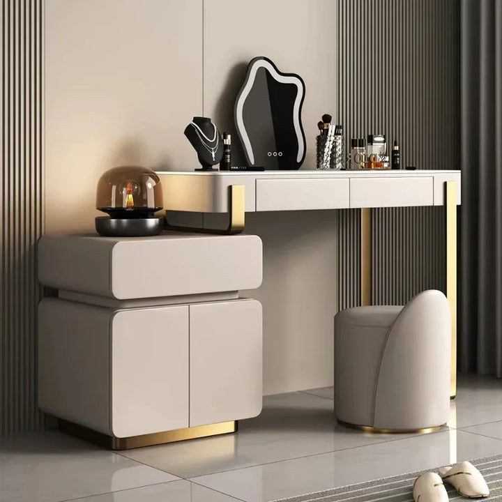 Modern Vanity Table Wood Nordic Teenager Italian Extendable Dividers Design Drawer Dressers Large Kaptafel Bedroom Furniture