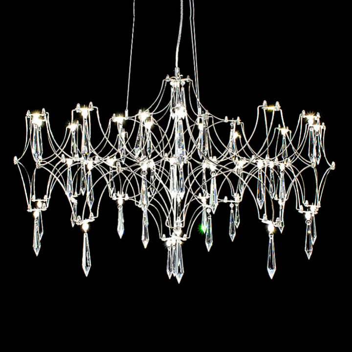 Italian Luxury Crystal LED Chandeliers for Living Room Restaurant Villa Firefly Decor Hanging Pendant Lighting Home Lustre Lamps