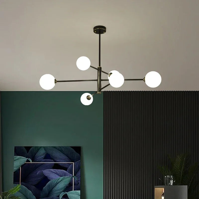 SANDYHA Home Decor Magic Beans Simple Led Ceiling Chandeliers Design Luxe Pendant Lamp Lighting Bedroom Table Dining Living Room