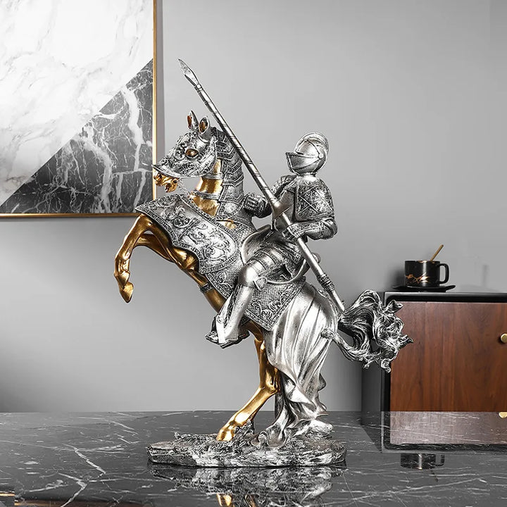 Resin Crafts Light Luxury Knight Armor Decoration Office Living Room Wine Cabinet Crafts Home Decoration Housewarming Gift