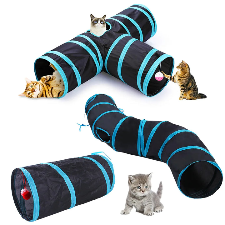 Cat Tunnel Pet Supplies Cat S T Pass Play Tunnel Foldable Cat Tunnel Cat Toy Breathable Drill  for Indoor loud paper