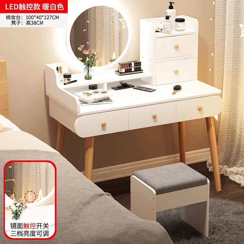 Nordic Container Dressing Table Box Organizers Multifunctional Dressing Table Mirror Furniture Penteadeira Sofas For Living Room