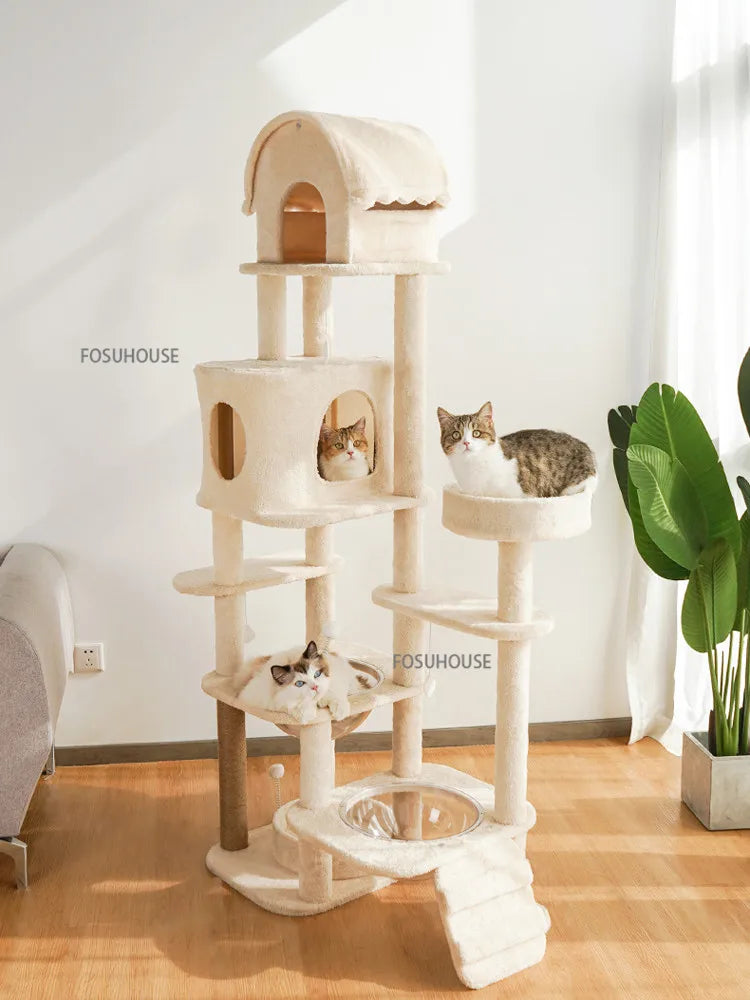 Modern Sisal Rope Cat Climbing Frame for Home Pet Furniture Supplies Cat Tree Platform Grab Large Pet Toy Spaceship Cat Litter