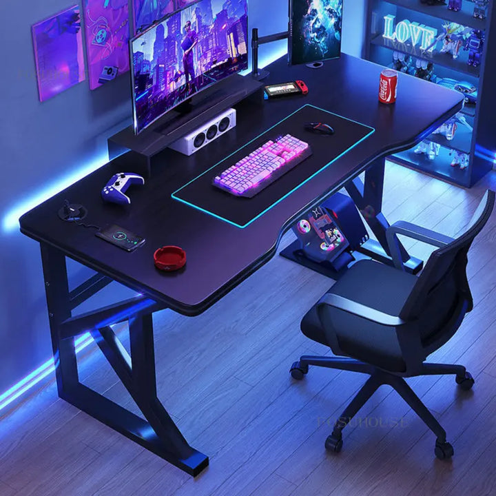 Light Luxury Iron Computer Desks Desktop Home Game Table Modern Simple Office Desk Gaming Table and Chair Set Office Furniture