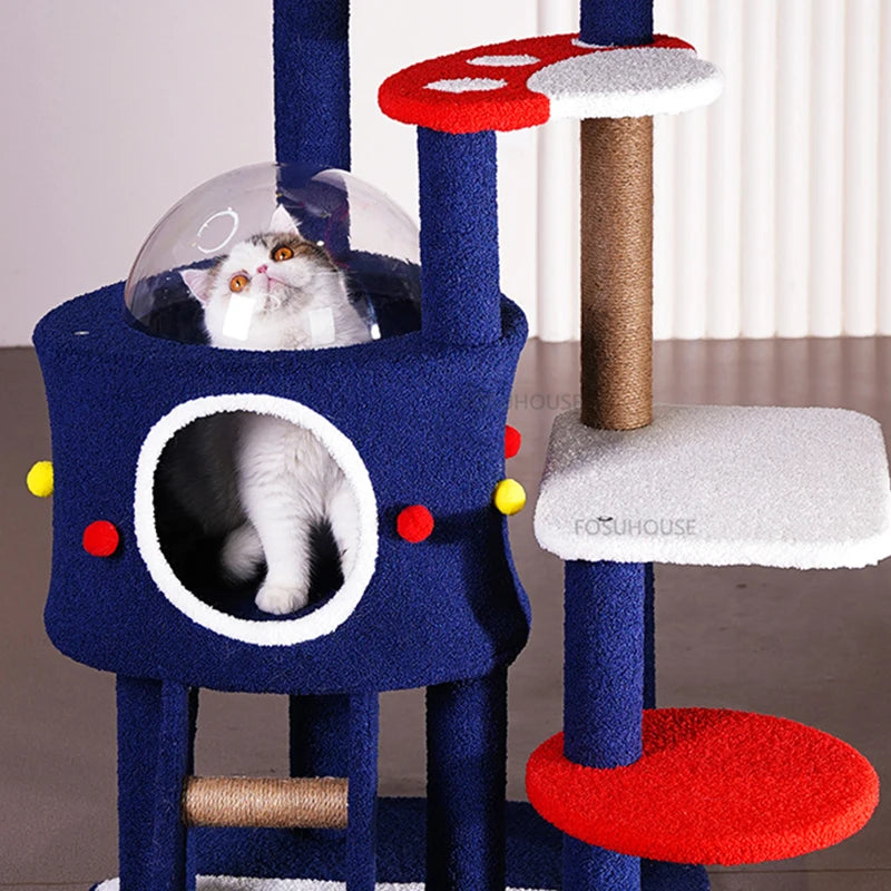 Modern Space Capsule Cat Climbing Frame for Pet Supplies Cat Jumping Platform Universal All Seasons Pet Furniture Cute Cat Tree