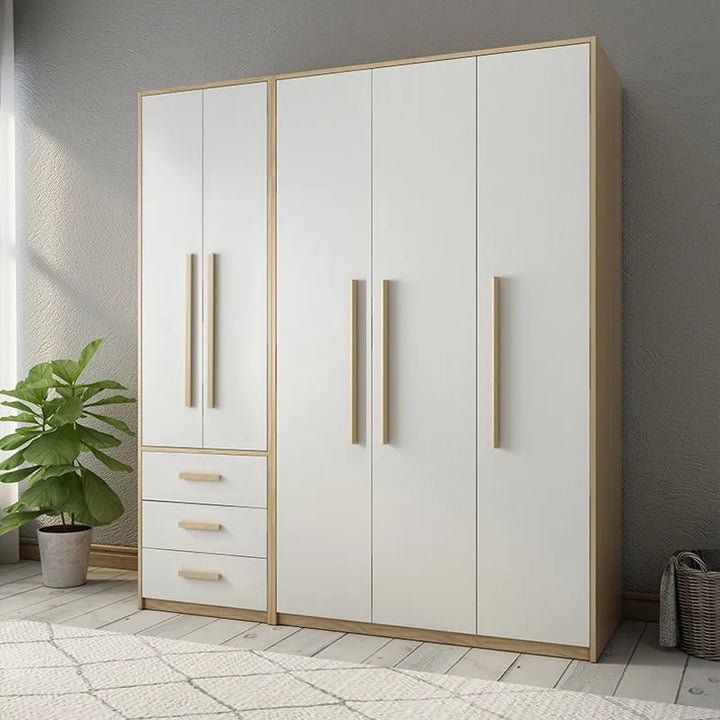 White Wardrobe Bedroom Luxury Display Design Simple Clothing Drying Rack Combination Closet Storage Roperos Wooden Furniture