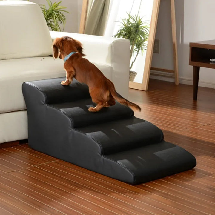 Pet Staircase Steps Dog Getting In and Out of Bed Ladder Small Dog Sofa Bed Side Climbing Ladder Removable and Washable Sea