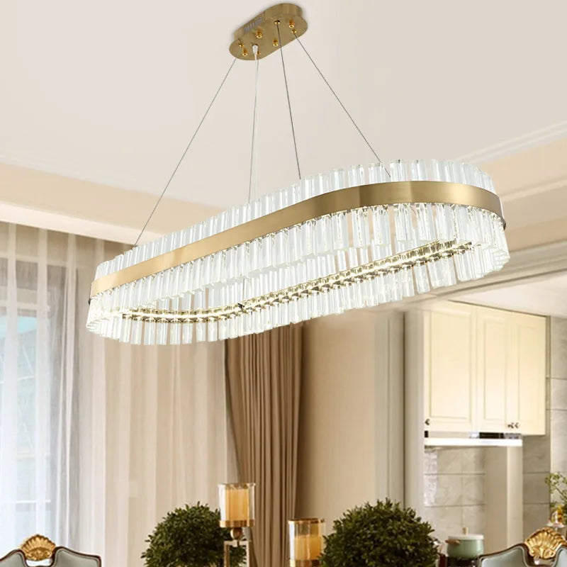 Rings Chandeliers Lights LED Luxury K9 Crystal Pendant Hanging Lighting Living Dining Room Lustre Home Indoor Decor Luminaires