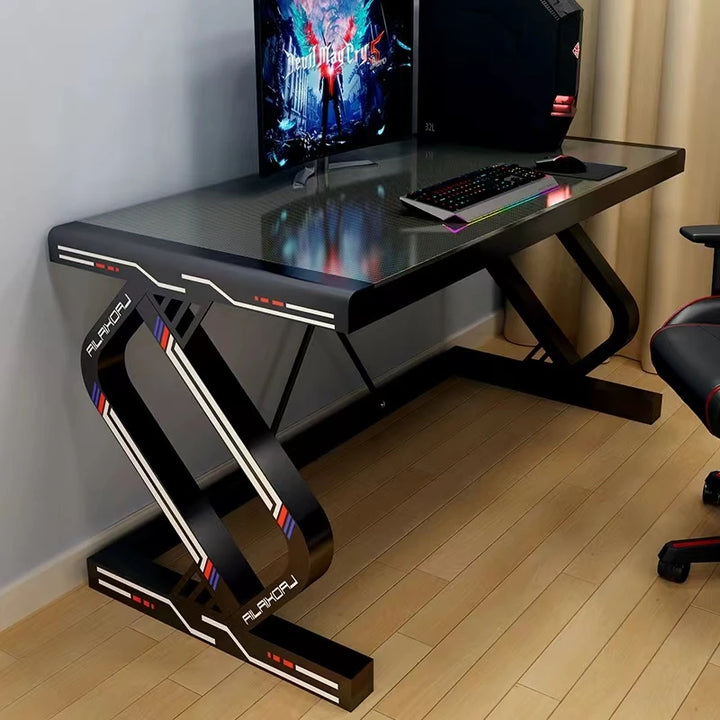 Modern Tempered Glass Gaming Desk Light Luxury Office Furniture Computer Desks Upscale Household Bedroom Esports Gaming Table