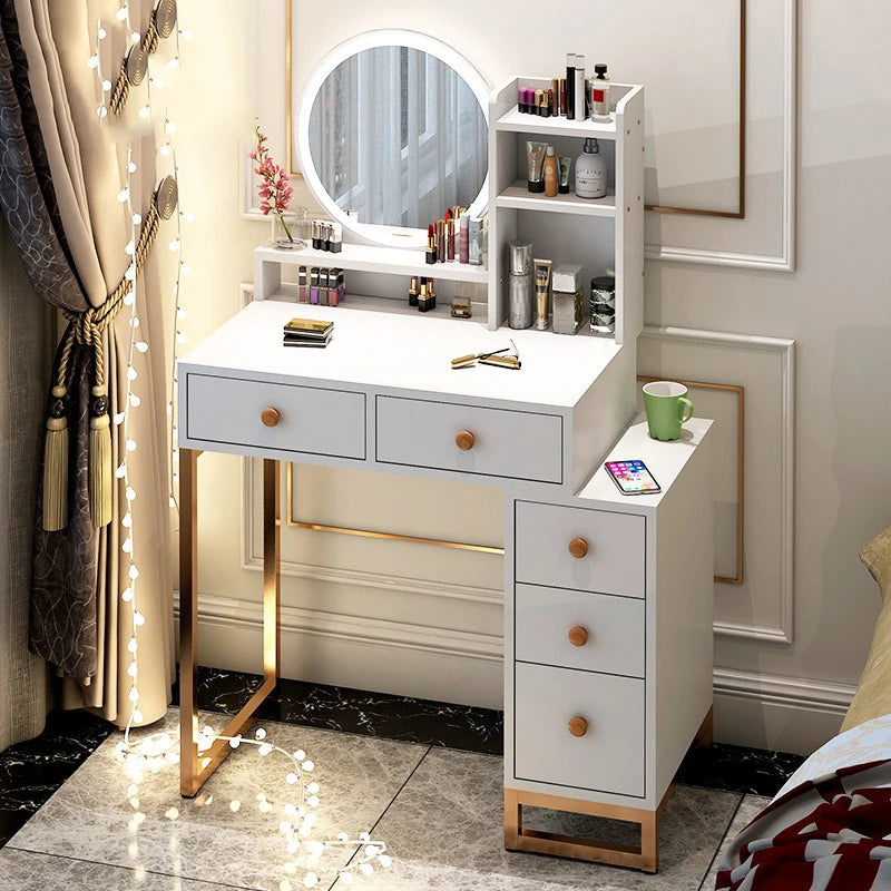 Storage Small White Dresser Bedroom Mobile Drawers Dressing Desk Light Vanity Mirror Coiffeuse De Chambre Bedroom Furnitures