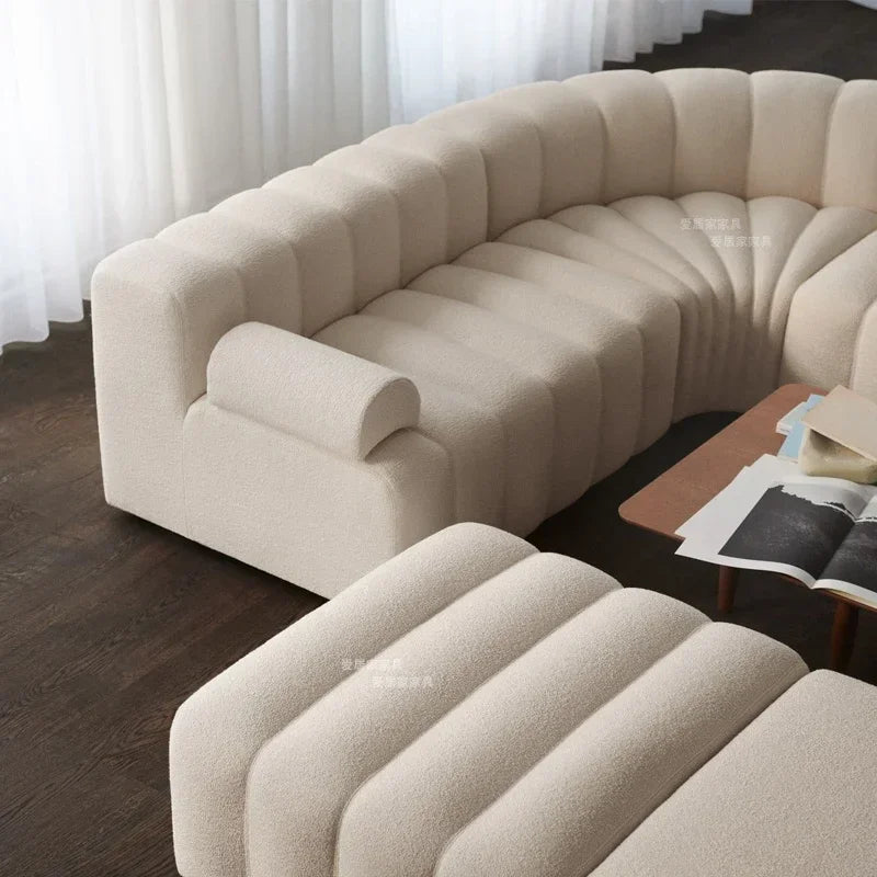 European Modern Sofa Designer Chaise Lounge Ergonomic Reclinable Sofa Curve Sponge Salas Y Sofas Muebles Prefabricated House