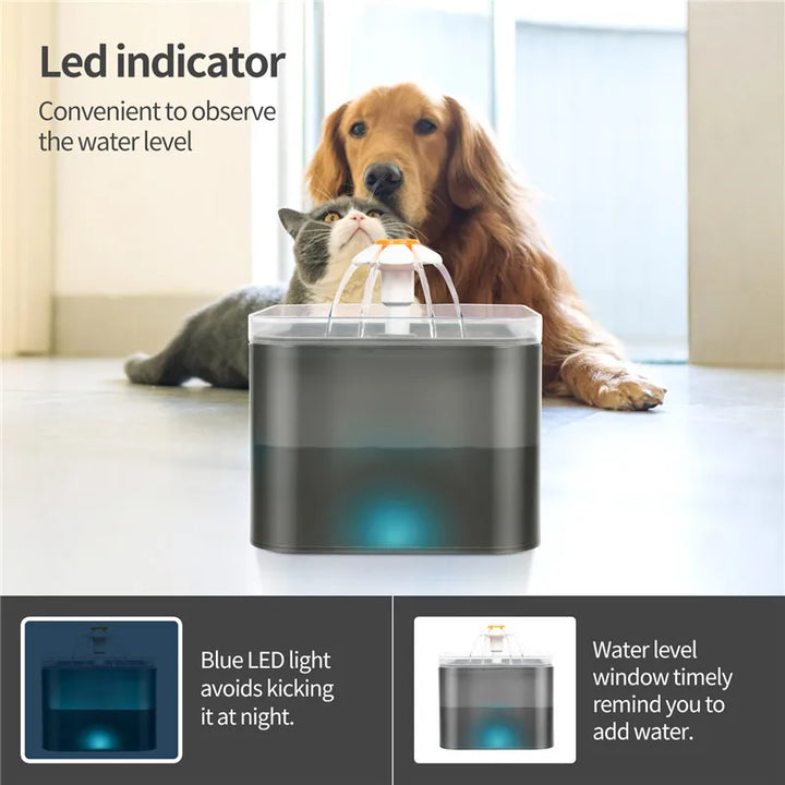 LED Pet Water Dispenser Running Water Circulating Drinking Feeder For Pet Cat Dog Water Dispenser Fountain Bowl