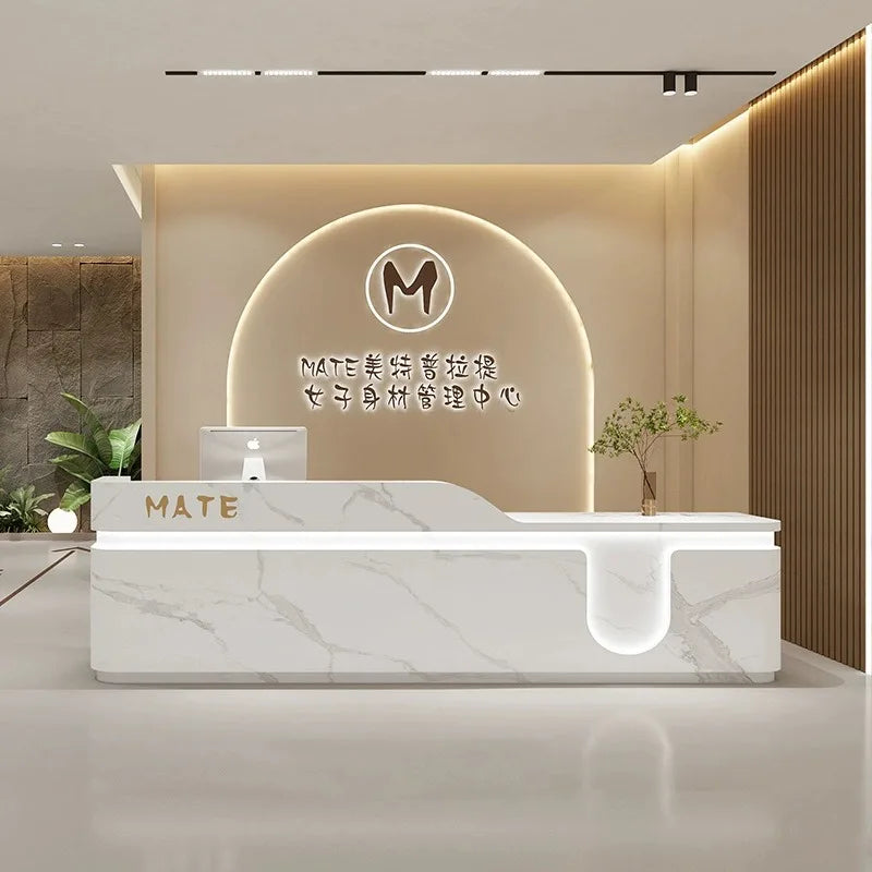 Modern Beauty Salon Cashier Minimalist Store Medical Beauty Company Front Reception Desk Empfangstheke Beauty Salon Furniture