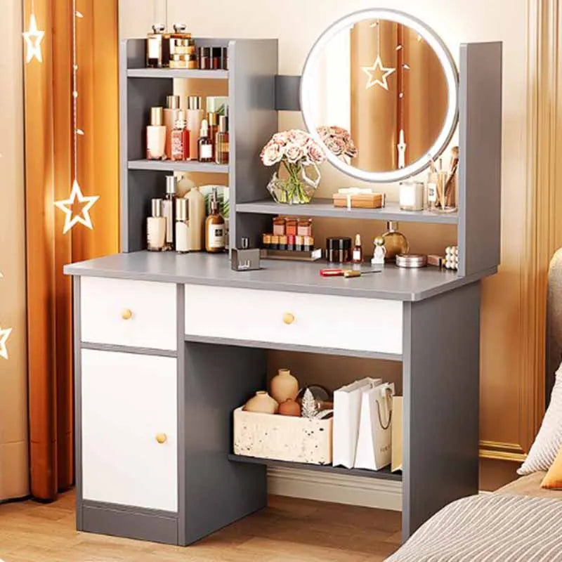 Girl Container Dressing Table Mirror Chair Wood Classic Dressing Table Led Lights Coiffeuses De Chambre Furniture Comfortable