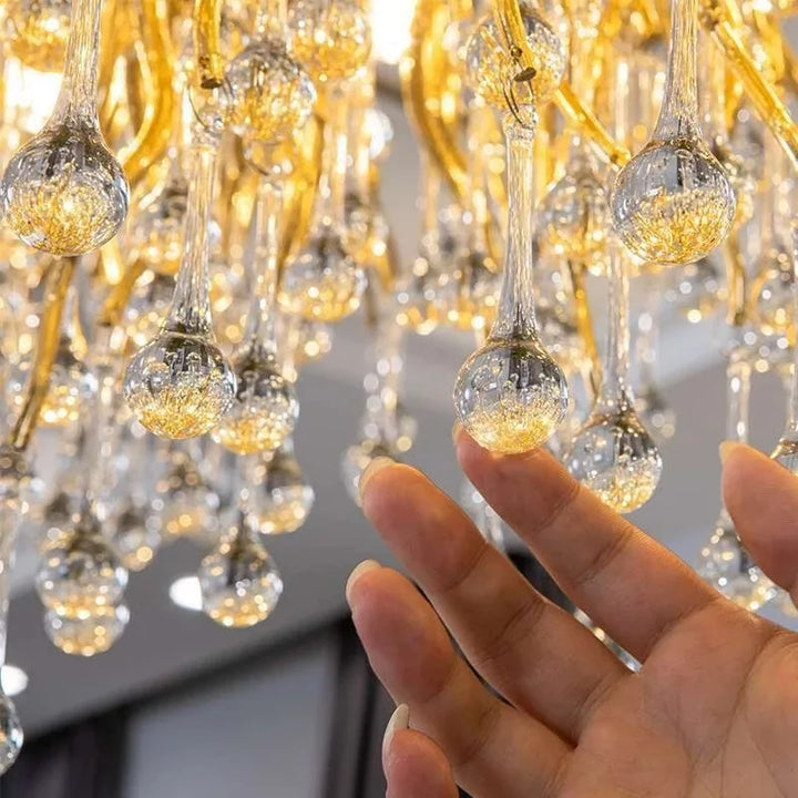 Modern Crystal Ceiling Chandelier LED Luxury Branch Chandeliers for Living Bedroom Decoration Crystals Pendant Hanging Light