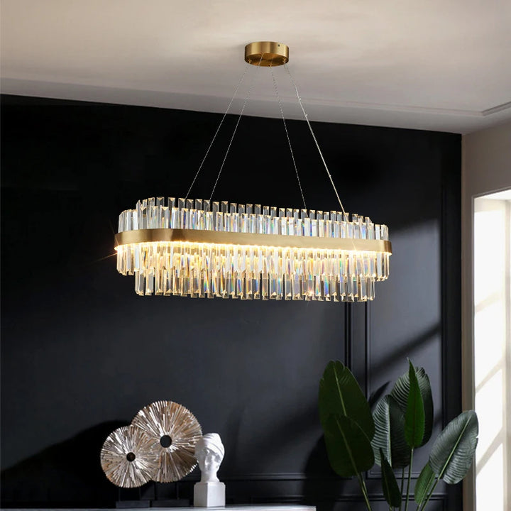 Modern Luxury K9 Crystal Chandeliers Led Home Hanging Lighting For Villa Hotel Living Dining Room Restaurant Bar Dimmable Lights