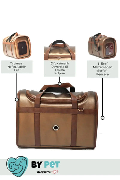 Luxury Pet Carrier Bag Leather Material Special Design Cat And Dog Carrier Bag