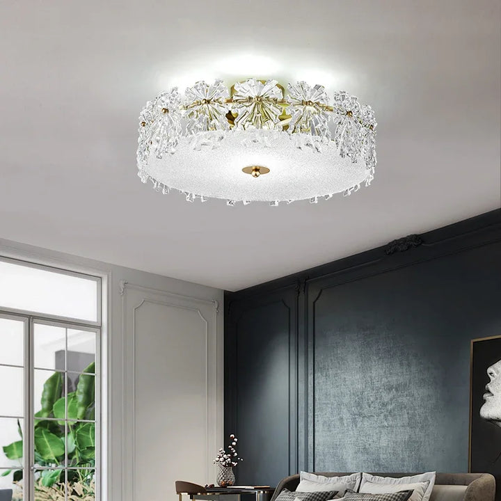 Modern Minimalist Luxury Crystal Glass Maple Leaf Ceiling Lamp Chandelier Living Room Decoration Bedroom Led Indoor Lighting