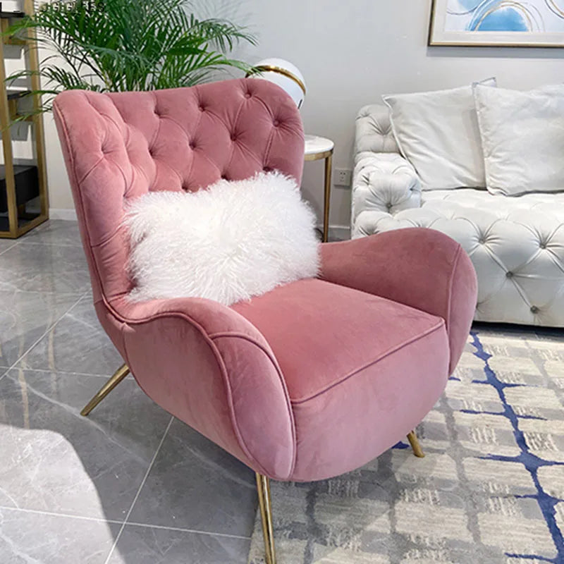 Vanity Barber Sofa Gaming Office Ergonomic Apartment Living Room Mid Century Living Room Chairs Arm Poltrona Pink Furniture