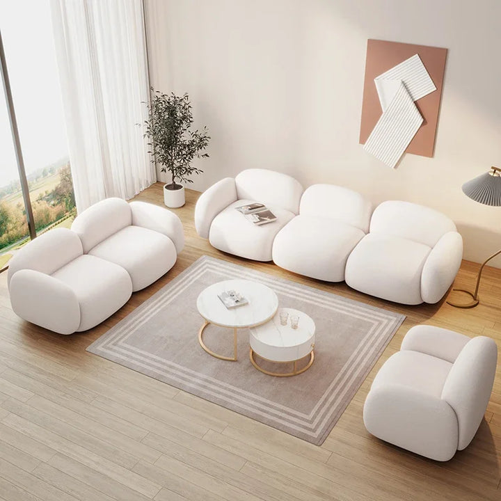 Modern White Sofa Minimalist Salon Design Office Nook Elegant Modern Relaxing Sofas Armrests Divano Letto Living Room Furniture