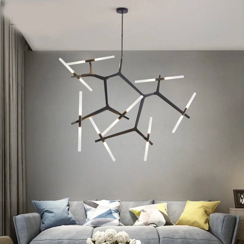 Modern LED Chandeliers Gold Black Ceiling Hanging Lighting Dining Kitchen Living Bedroom Indoor Decor Suspension Pendant Lamp