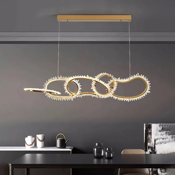 Luxury Crystal Pendant Lights Home Decoration Bedroom Dining Living Room Ceiling Chandelier Modern Led Ring Lighting Fixtures