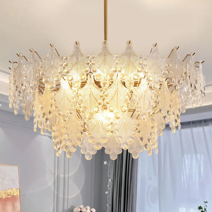 Romantic Luxury Glass Art Ceiling Chandeliers For Living Room Restaurant Bedroom Kitchen Loft Home Indoor Lustre Suspension Lamp