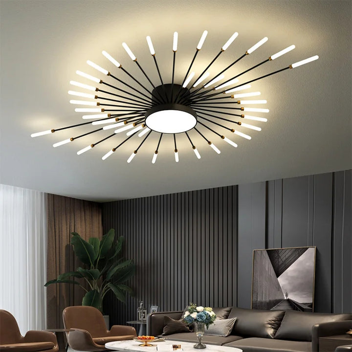 Newest Fireworks Ceiling Lamp Creative Nordic LED Chandeliers for Living Dining Room Bedroom Kitchen Lndoor Atmosphere Lighting