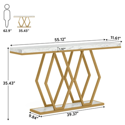 Tribesigns Console Table for Entryway Living Room, 55 Inch Gold Entryway Table Modern Accent Table for Hallway Entrance Foyer