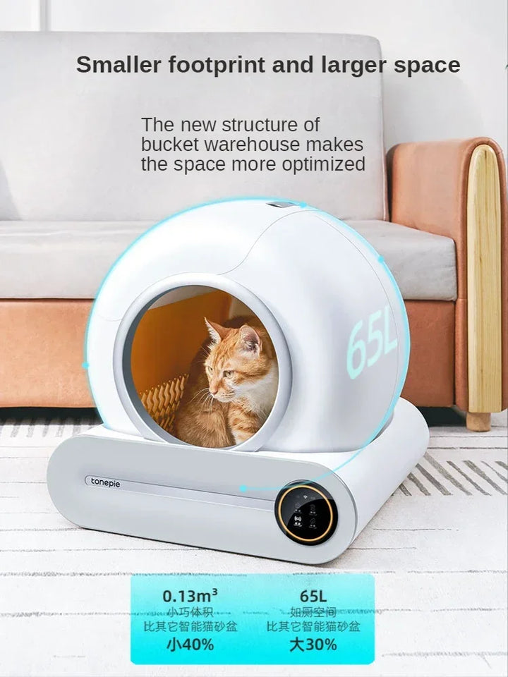 Tonepie Automatic Smart Cat Litter Box Self Cleaning Fully Enclosed    WI-FI Control Toilet  Tray Pet Products