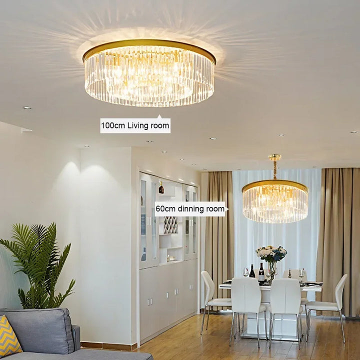 Postmodern Luxury Living Room Chandelier Crystal Round Ceiling Lamp Bedroom Simple Modern Dining  Indoor Lighting For Home