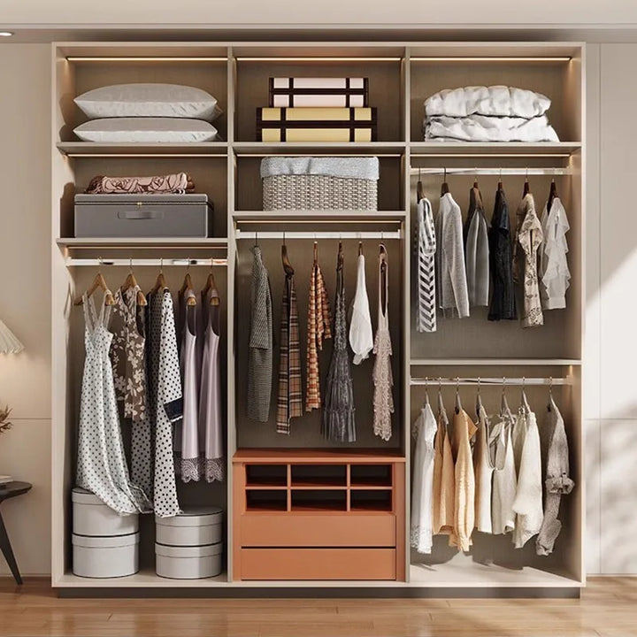 Garment Wardrobes Modular Display Room Divider Hangers Standing Wooden Living Room Cabinets Armario De Plastico Furniture