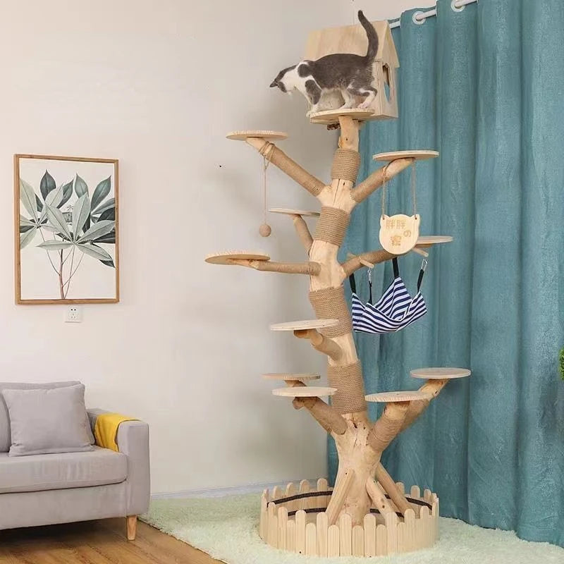 Indoor Simulation Tree for Cat, Large Family Climbing Frame, Pet Training Supplies, Tower Scrapers for Cats, Pet Accessories