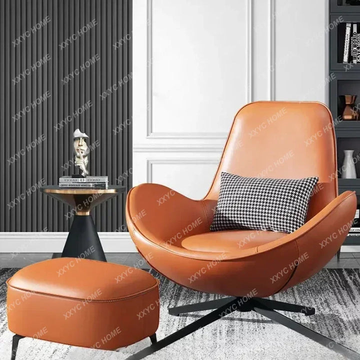 European Design Chair Office Black Metal Leg Cushions Leather Relaxing Bedroom Events Interior Sillas Salon Modern Furniture