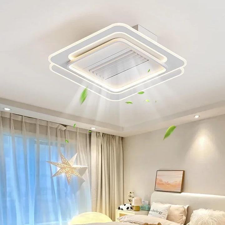 Bladeless Fan Light Bedroom Light Full Spectrum Eye Protection Anti Blue Light Ceiling Lamp with Electric Fan Mute All-in-One