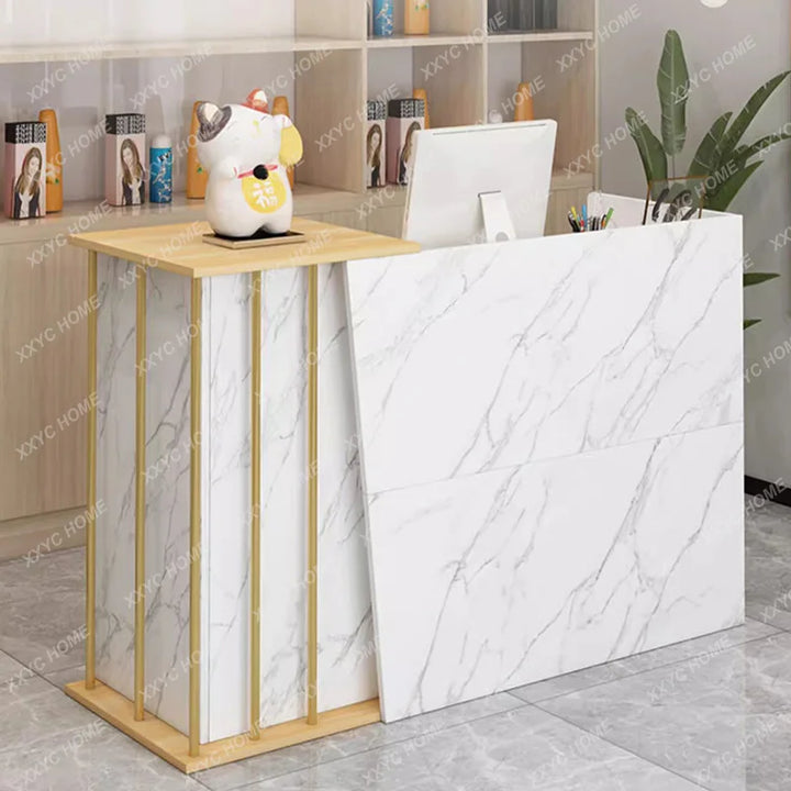 Bar Counter Reception Desk Wood Display Cabinet Beauty Reception Desk Commercial Office Escritorios De Oficina Furniture