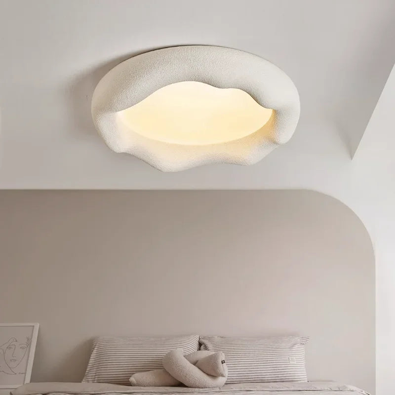 Nordic Wabi Sabi Cloud Light Ceiling Cream Style Baby Room Light Minimalist Living Room Bedroom Eye-care Resin Ceiling Lamp