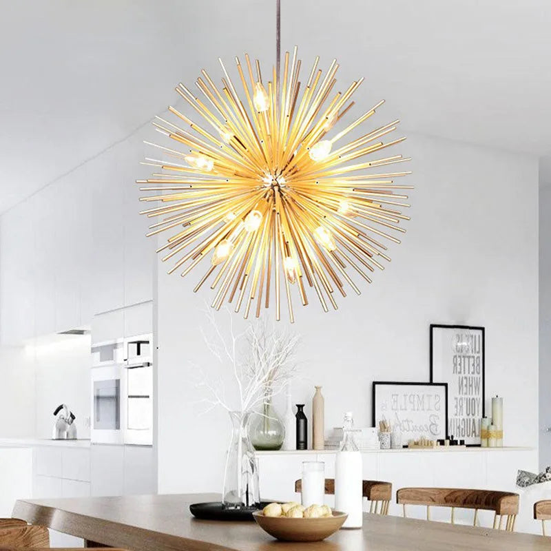 Nordic LED Chandeliers Lighting Sputnik Pendant Lamp Fixture for Restaurant Home Decor Chihuly Aluminum Dandelion Modern NEW