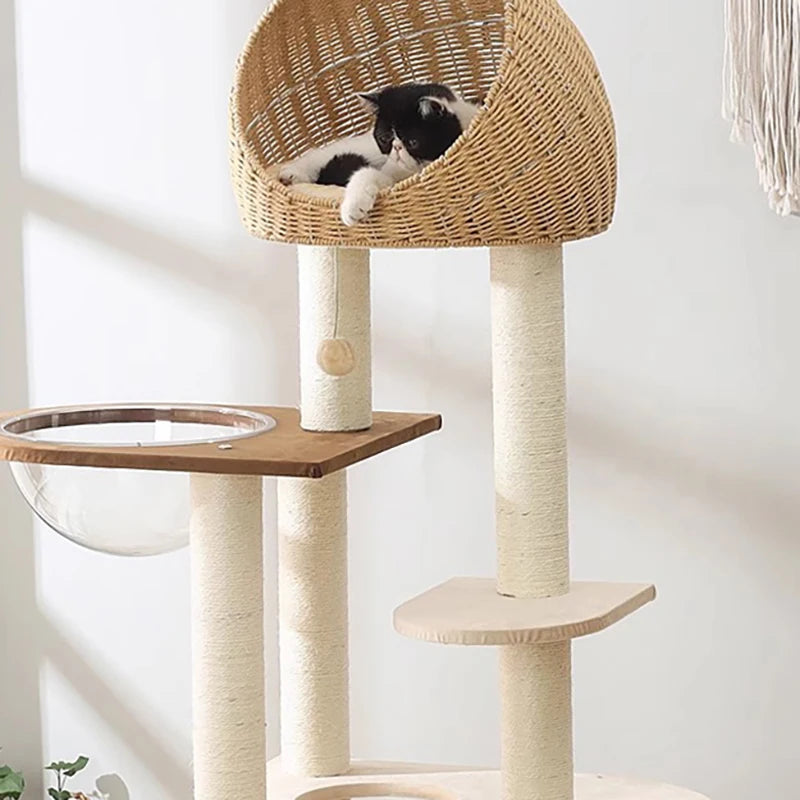 Pet House Cat Scratching Post Villa Stairs Castle Cat Scratch Board Rascadores De Gatos Grandes Y Baratos Cat Wall Furniture