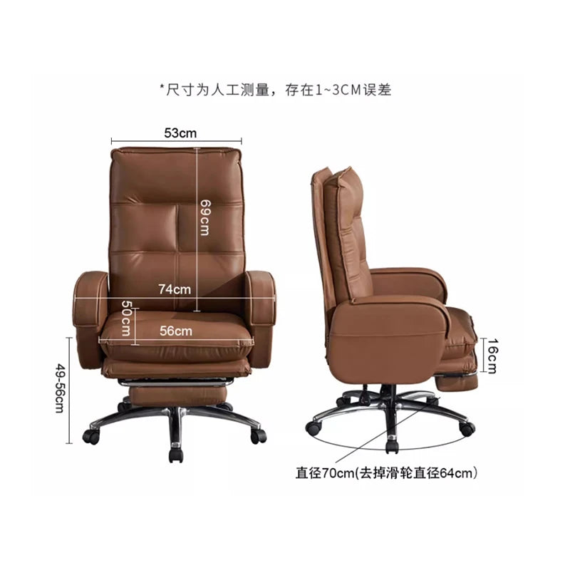 Computer Ergonomic Office Chairs Recliner Massage Leather Executive Chair Swivel Cadeiras De Escritorio Office Furniture WKOC