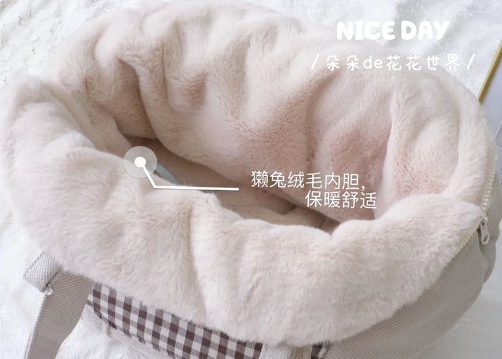 Handmade luxury pet dog carrier bag Teddy York summer autumn winter nest  Go out  Thickened fleece warm Dog accessories