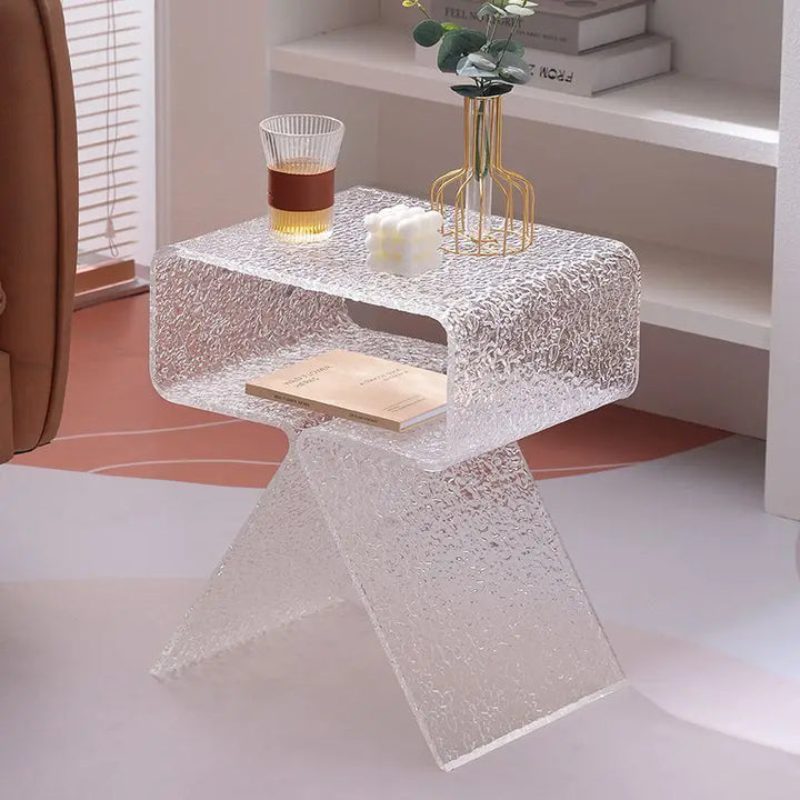 Acrylic Clear Side Cabinet Modern Bedside Table Living Room Sofa Side Table Storage Cabinet Home Decor